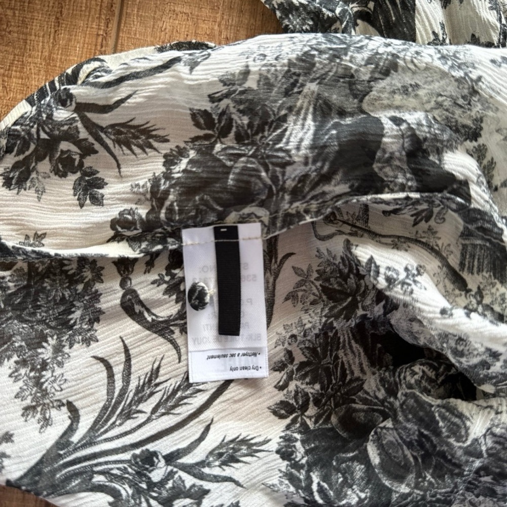 Paige 100% Silk Toile Prairie Blouse Romantic Cottagecore Top Medium - Picture 7 of 8